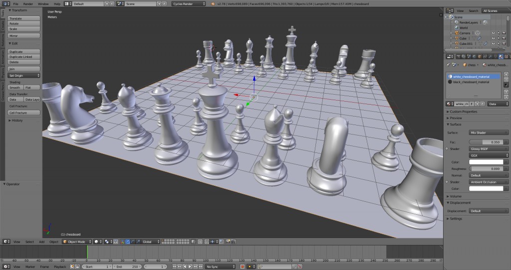 Cycles chessboard + complete chess set preview image 3